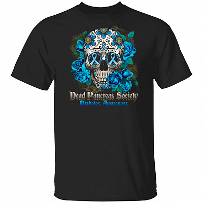 Dead Pancreas Society Diabetes Awareness Skull T-Shirt