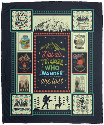 Not All Who Wander Are Lost Fleece Blanket - Premium Sherpa Blanket - Woven Blanket