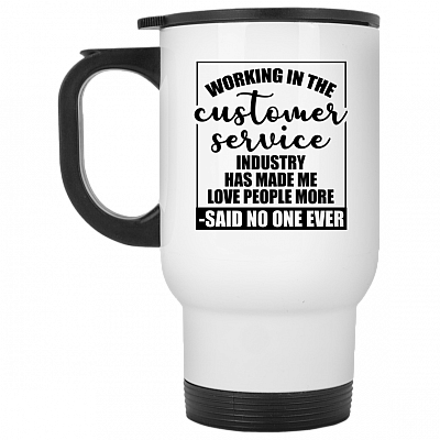 14 oz. White Travel Mug