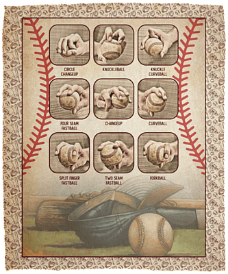 Softball Baseball Pitching Grips Fleece Blanket - Premium Sherpa Blanket - Woven Blanket