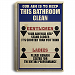 Our Aim Is To Keep This Bathroom Clean Gentlemen Ladies Framed Canvas Prints-Unframed Poster-Bathroom Decor