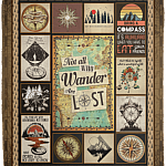 Not All Who Wander Are Lost Vintage Compass Hiking Fleece Blanket - Premium Sherpa Blanket