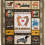 Life Is Wienderful Dachshund Puppies Fleece Blanket - Premium Sherpa Blanket