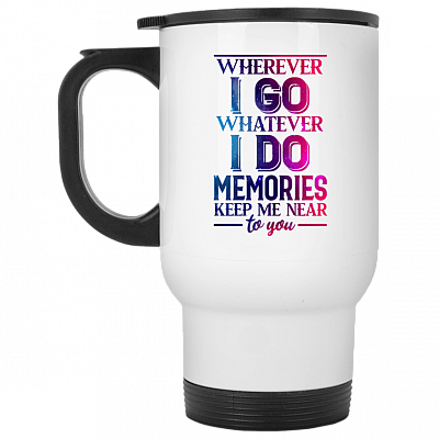 14 oz. White Travel Mug