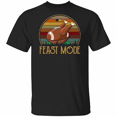 Feast-Mode Funny Vintage Football Turkey Thanksgiving Gift T-Shirt