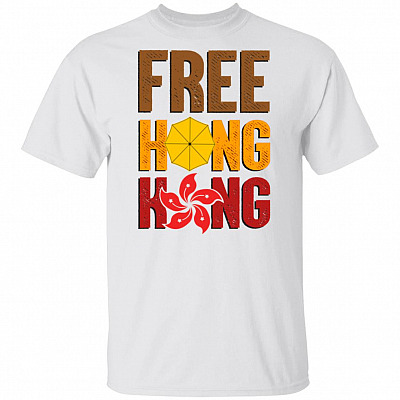 Free Hong Kong Protest Flag Yellow Umbrella T-Shirt - Support Hong Kong Shirt