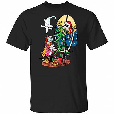 Skelling-ton and Sally Family Christmas Nightmare Before T-Shirt