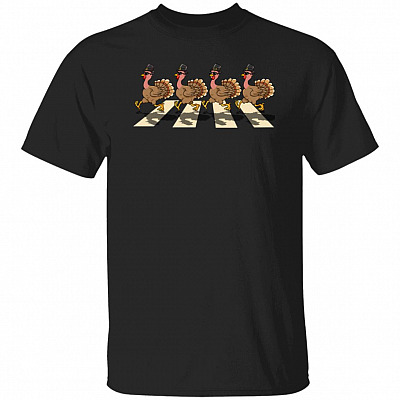 Turkey Walking Across Road Thanksgiving T-Shirt