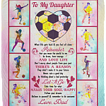 Soccer When Life Gets Hard and You Feel All Alone Remember That You Mean The World To Me Fleece Blanket - Premium Sherpa Blanket