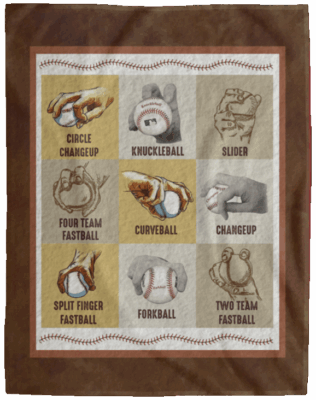 Pitch A Baseball Instruction Fleece Blanket - Baseball Pitch Grips Coach Premium Sherpa Blanket Woven Blanket