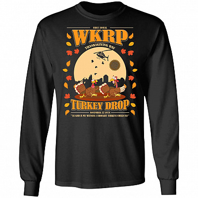 First Annual WKRP Turkey Drop Less Nessman 1978 Thanksgiving Gifts Hoodie - Sweatshirt - Long Sleeve Shirt