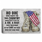 No One Who Fights For This Country Should Have To Fight For A Job Gallery Framed Canvas - Unframed Poster