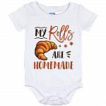 My Rolls Are Homemade Cute Croissant Baby Onesie - Thanksgiving Gift Baby Infant Bodysuit