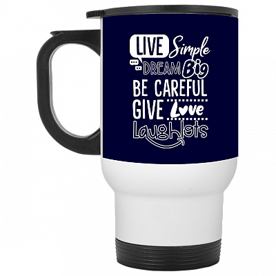 14 oz. White Travel Mug