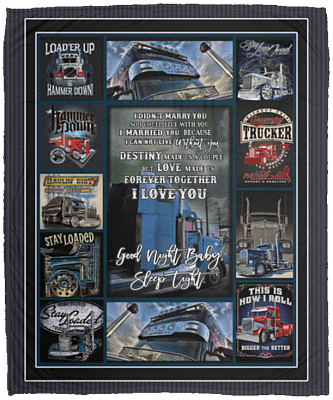 Trucker I Didn't Marry You So I Could Live With You I Married You Fleece Blanket - Premium Sherpa Blanket