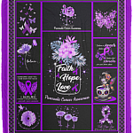 Pancreatic Cancer Awareness Faith Hope Love Fleece Blanket - Premium Sherpa Blanket