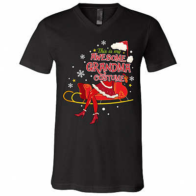 This Is My Awesome Grandma Costume Christmas Gift T-Shirt - V-Neck