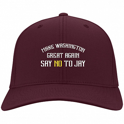 Alternative view of Make Wa-Shing-ton Great Again Just-Say-No to Jay Twill Cap - High-Profile Snapback Hat - Trucker Hat - Beanie - Knit Cap