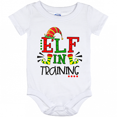 Cute Christmas ELF In Training Baby Onesie - Baby Infant Bodysuit