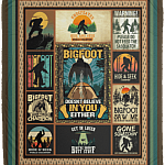 Vintage Retro Bigfoot Doesn't Believe In You Either Fleece Blanket - Premium Sherpa Blanket - Woven Blanket