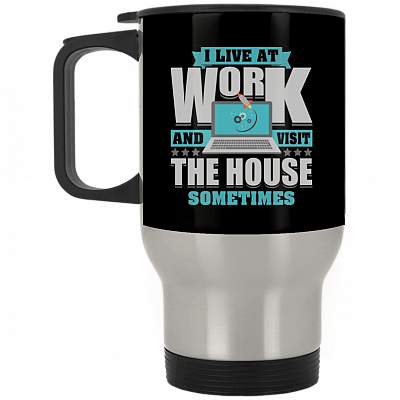 14 oz. Silver Travel Mug