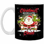 Christmas Begins with Christ Ceramic Coffee Mug - Beer Stein - Water Bottle - Color Changing Mug