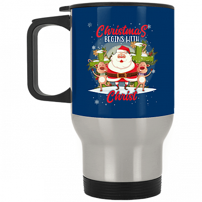 14 oz. Silver Travel Mug