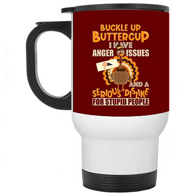 14 oz. White Travel Mug