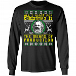 I Want For Christmas Is The Means Of Production Ugly Christmas Marx Hoodie - Sweatshirt - Long Sleeve Shirt