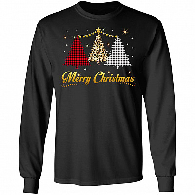 Merry Christmas Christmas Tree Hoodie - Sweatshirt - Long Sleeve Shirt