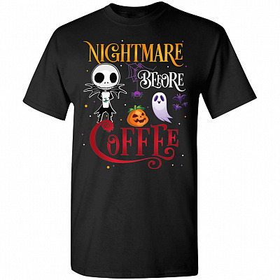 Funny Halloween The Nightmare Before Coffee T-Shirt