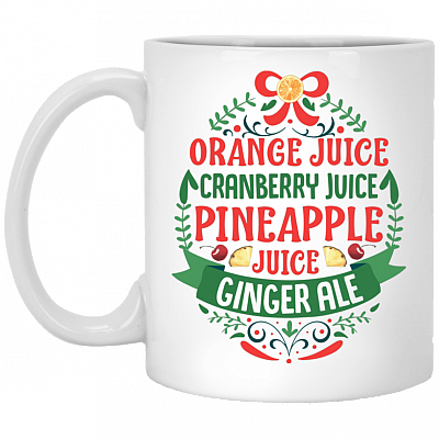 Orange Juice Cranberry Juice Pineapple Christmas Ceramic Coffee Mug - Beer Stein - Water Bottle