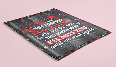 Alternative view of Goodbyes Are Not Forever Goodbye Are Not the End Cardinal Fleece Blanket - Premium Sherpa Blanket - Woven Blanket