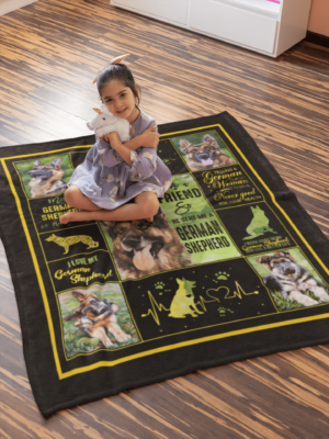 Alternative view of I Asked God For A True Friend So He Sent Me A German Shepherd Fleece Blanket - Sherpa Blanket