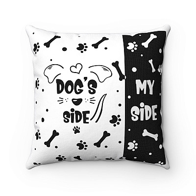 Cute Funny Dog's Side My Side Throw Pillow - Decorative Pillow - Indoor Outdoor Cushion