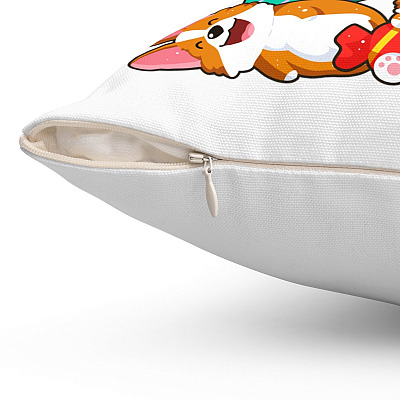 Alternative view of Merry Corgmas Christmas Cute Cor-gi Throw Pillow - Decorative Pillow - Indoor Outdoor Cushion