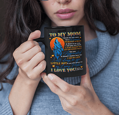 Alternative view of To My Mom I Know It's Not Easy for a Woman Woft Ceramic Coffee Mug - Beer Stein - Water Bottle