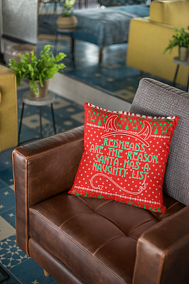 Alternative view of Redheads Are The Reason Santa Has A Naughty List Throw Pillow - Decorative Pillow - Indoor Outdoor Cushion