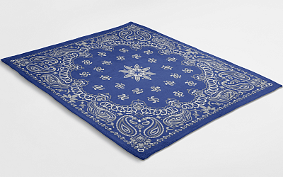 Alternative view of Blue Bandana Fleece Blanket - Premium Sherpa Blanket - Woven Blanket