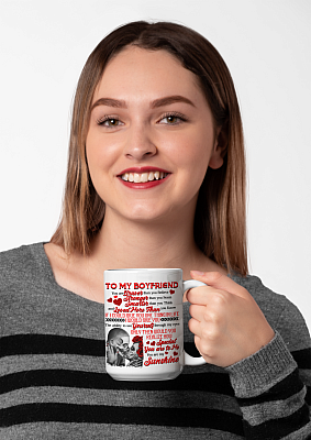 Alternative view of To My Boyfriend You Are Braver Than You Believe Ceramic Coffee Mug - Beer Stein - Water Bottle