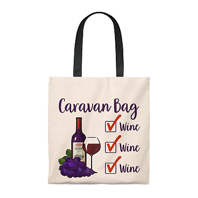Caravan Bag Wine Lover Tote Bag - Shoulder Bag - Reusable Shopping Bag