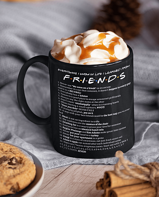 Alternative view of Everything I Know in Life I Learned from Friend-S Ceramic Coffee Mug - Beer Stein - Water Bottle