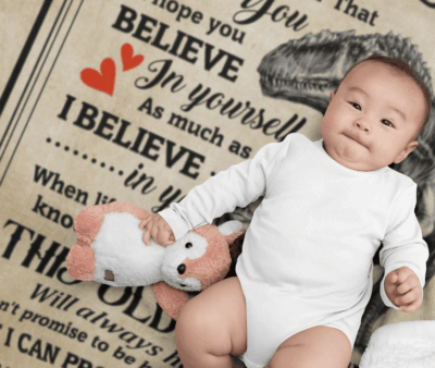 Alternative view of To My Grandson Never Forget That I Love You Dinosaur Fleece Blanket - Premium Sherpa Blanket - Woven Blanket