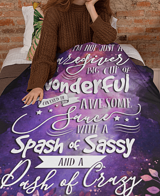 Alternative view of I'm Not Just a Caregiver I'm a Big Cup of Wonderful Fleece Blanket - Premium Sherpa Blanket - Woven Blanket