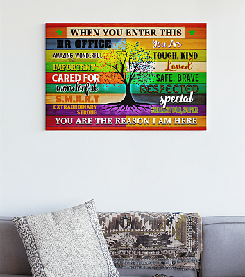 Alternative view of When You Enter This HR Office You Are Amazing Wonderful Gallery Wrapped Framed Canvas Prints - Unframed Poster