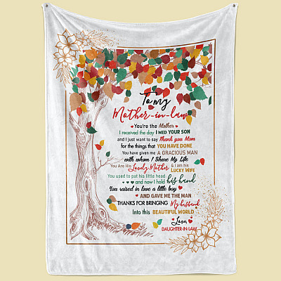 Alternative view of To My Mother In Law You're The Mother I Received The Day I Wed Your Son Fleece Blanket - Premium Sherpa Blanket