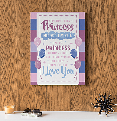 Alternative view of Sometimes Even a Princess Needs a Time-Out Gallery Wrapped Framed Canvas Prints - Unframed Poster