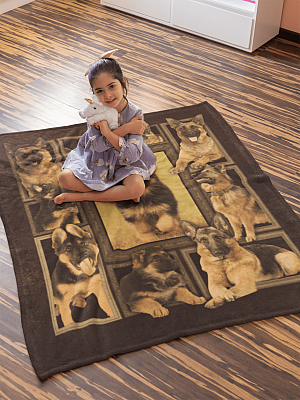 Alternative view of German Shepherd Dog Lover Fleece Blanket - Premium Sherpa Blanket - Woven Blanket - German Shepherd Gifts