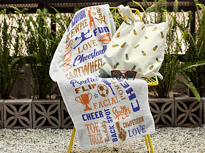 Alternative view of Pompoms Cheerleading Bath Towels - Beach Towels - White Towels