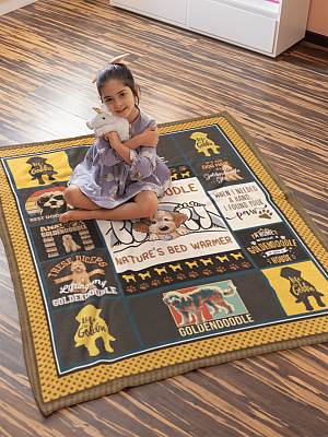 Alternative view of Goldendoodle Nature's Bed Warmer Fleece Blanket - Premium Sherpa Blanket - Woven Blanket